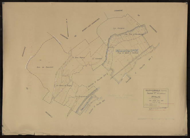 Plan du cadastre rénové - Tilloy-Floriville : section C3