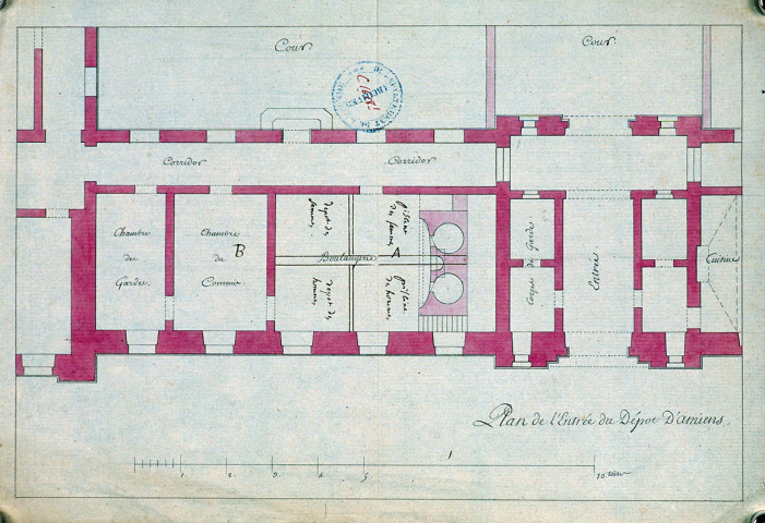 Plan de l'entrée du dépôt d'Amiens