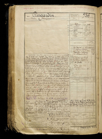 Desgardin, Charles Albert Gustave, né le 26 avril 1898 à Saint-Valery-sur-Somme (Somme), classe 1918, matricule n° 936, Bureau de recrutement d'Abbeville