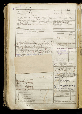 Joly, Raymond Alfred, né le 04 février 1896 à Longpré-les-Corps-Saints (Somme), classe 1916, matricule n° 488, Bureau de recrutement d'Abbeville