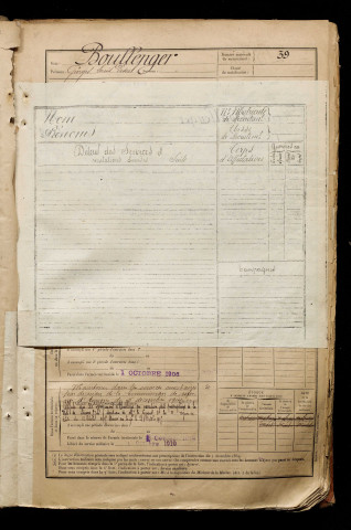 Boullenger, Georges Louis Pascal, né le 04 janvier 1872 à Pierrepont-sur-Avre (Somme), classe 1892, matricule n° 39, Bureau de recrutement de Péronne