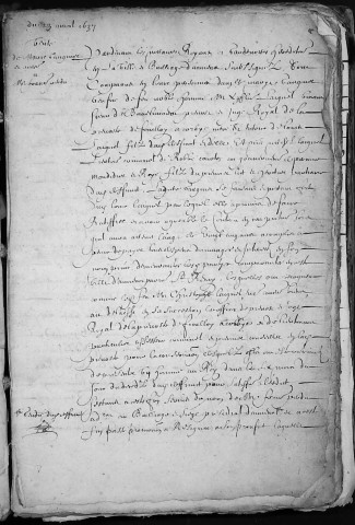 Etude de Me Antoine Perdu à Amiens (étude n°26). Minutes de des années 1637-1639