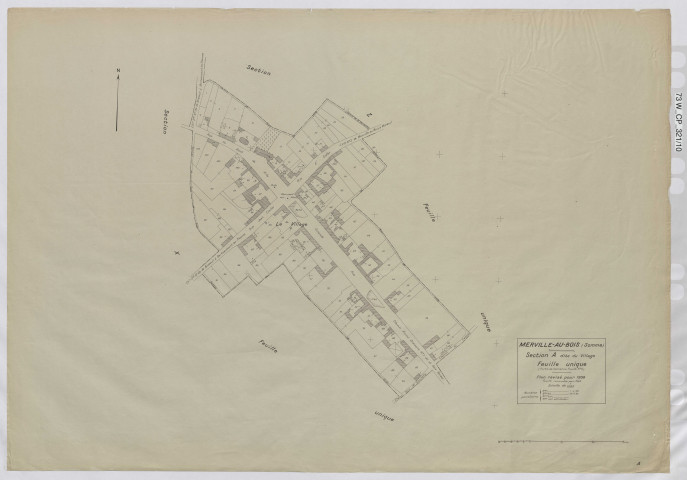 Plan du cadastre rénové - Merville-au-Bois : section A
