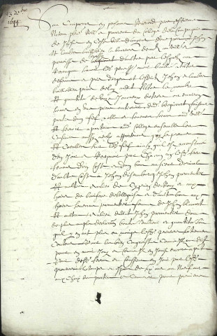 Etude de Me François Debacq à Amiens (étude n°7). Minutes des années 1644-1645