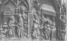 Cathédrale - Stalles du Choeur - 3e série, N° 6 - Rampe E - 32 - La visitation - L'annonciation