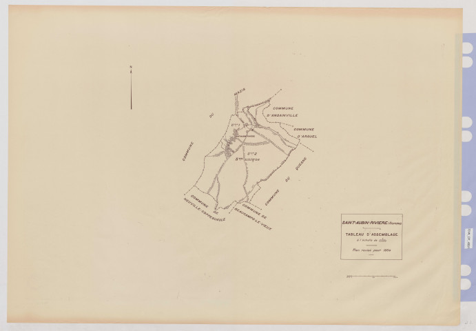 Plan du cadastre rénové - Saint-Aubin-Rivière : tableau d'assemblage (TA)