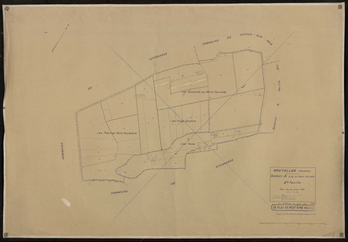 Plan du cadastre rénové - Brutelles : section A2