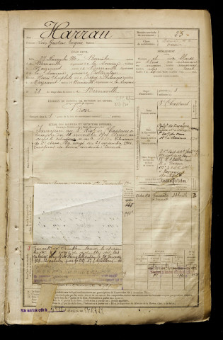 Harrau, Léon Gustave Eugène, né le 27 novembre 1880 à Bernâtre (Somme), classe 1900, matricule n° 25, Bureau de recrutement d'Abbeville