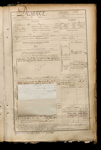 Desprez, Henri, né le 04 février 1876 à Paris (Paris), classe 1896, matricule n° 1228, Bureau de recrutement d'Abbeville