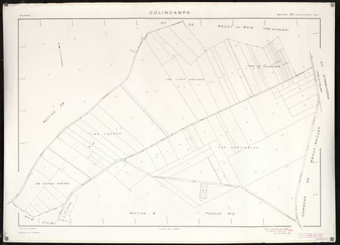 Plan du cadastre rénové - Colincamps : section ZC