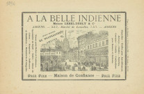 A la Belle Indienne.- Maison Lebel-Derly & Cie, 3-5-7 Marché Lanselles, Amiens