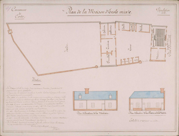 Plan de la maison d'école mixte