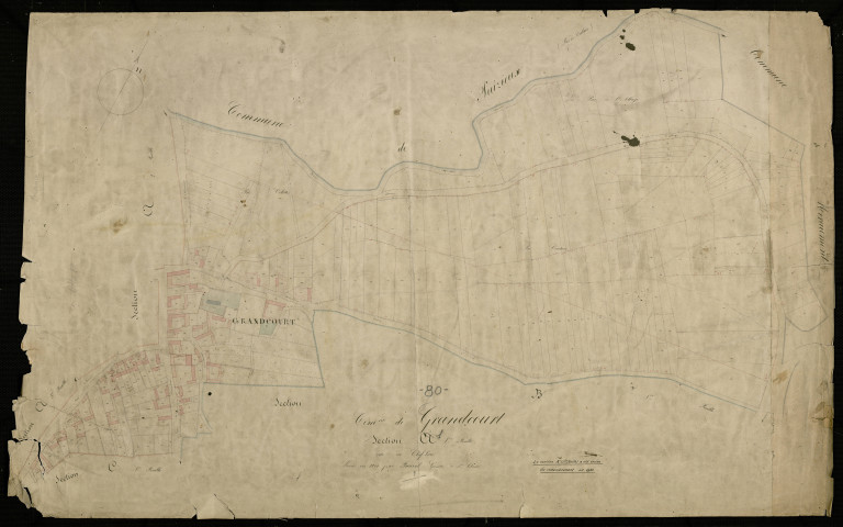 Plan du cadastre napoléonien - Grandcourt : Chef-lieu (Le), A1