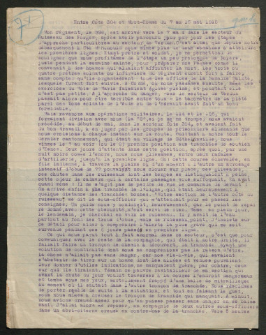 Témoignage de Saint-Sernin, J. et correspondance avec Jacques Péricard