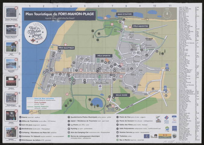 Carte de la Baie de Somme Picardie maritime (recto) et Plan touristique de Fort-Mahon-Plage (verso)