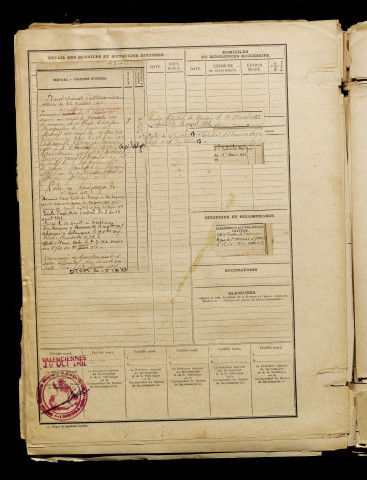 Bondoux d'Hautefeuille, Marie Auguste Joseph, né le 27 août 1890 à Hinacourt (Aisne), classe 1910, matricule n° 607, Bureau de recrutement d'Amiens