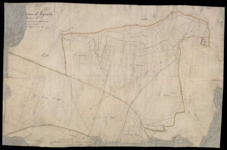 Plan du cadastre napoléonien - Argoules : Chemin de Pinchemont (Le), C