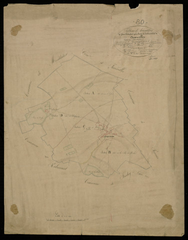Plan du cadastre napoléonien - Assainvillers : tableau d'assemblage