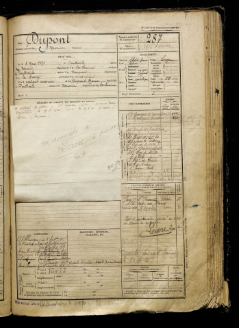 Dupont, Lucien Maurice, né le 08 mars 1898 à Ponthoile (Somme), classe 1918, matricule n° 287, Bureau de recrutement d'Abbeville