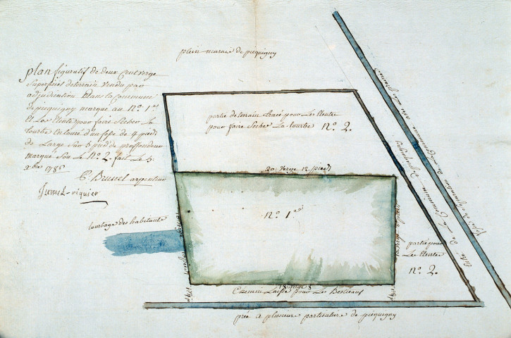 Plan d'emparquement définitif du tourbage jusqu'à concurrence de 10 000 l., pour réparer les pertes produites incendiés de la paroisse de Picquigny, du 20 mai 1786