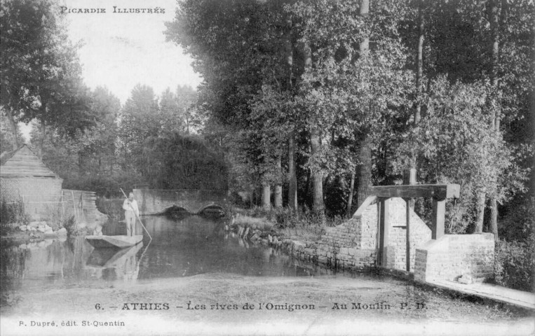 Athies. Les rives de l'Omignon. Au Moulin