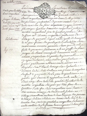 Etude de Me Firmin Magnier à Amiens (étude n°4). Minutes de l'année 1732
