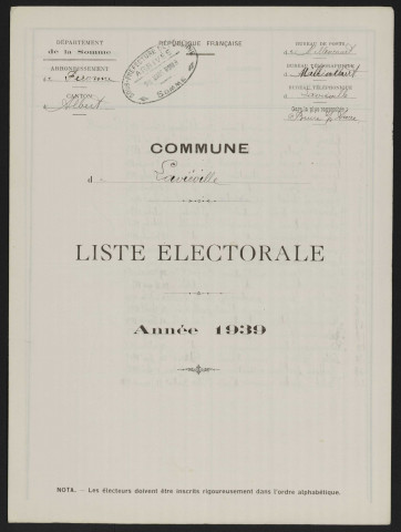 Liste électorale : Laviéville