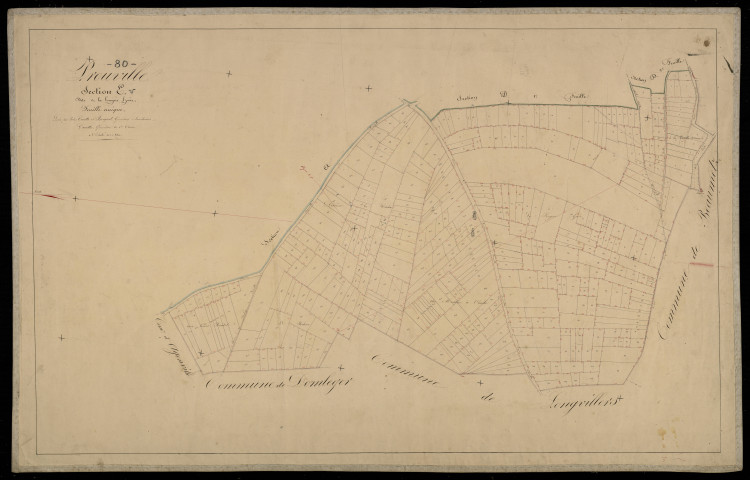 Plan du cadastre napoléonien - Prouville : Longue Haie (La), E