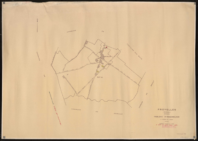 Plan du cadastre rénové - Froyelles : tableau d'assemblage (TA)