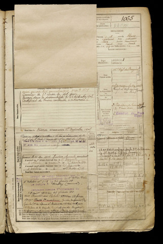 Boulanger, Firmin François Victor, né le 21 juillet 1881 à Contay (Somme), classe 1901, matricule n° 1065, Bureau de recrutement d'Amiens