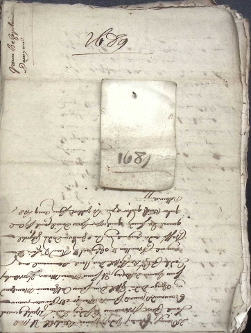 Etude de Me Philippe Caron à Amiens (étude n°1). Minutes de l'année 1689