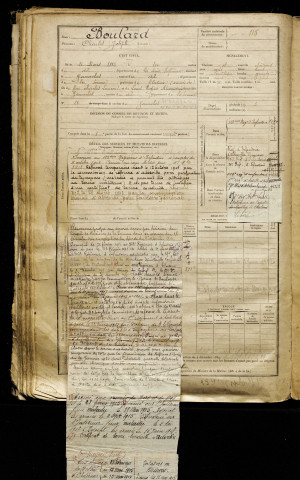 Boulard, Charles Joseph, né le 11 mars 1885 à Eu (Seine-Maritime), classe 1905, matricule n° 115, Bureau de recrutement d'Abbeville