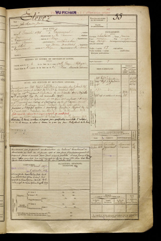 Etévez, Jules Alexandre Jean, né le 08 décembre 1896 à Goyencourt (Somme), classe 1916, matricule n° 55, Bureau de recrutement de Péronne