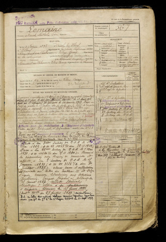 Lemaire, Marck Nathalis Léon, né le 02 février 1898 à Orival (Seine-Maritime), classe 1918, matricule n° 567, Bureau de recrutement d'Amiens