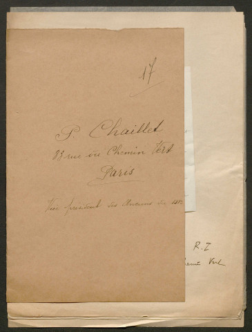 Témoignage de Chaillet, P. et correspondance avec Jacques Péricard