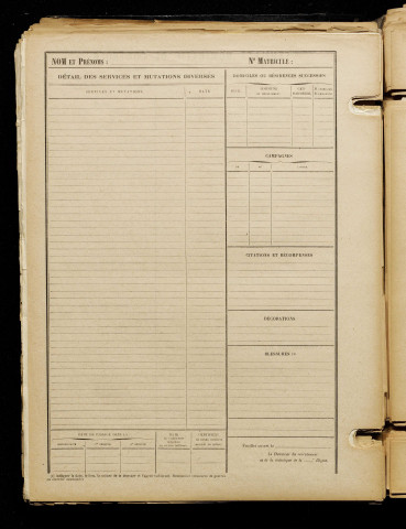 Inconnu, classe 1918, matricule n° 375, Bureau de recrutement de Péronne