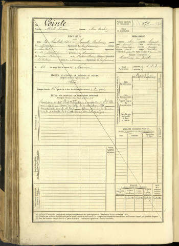 Cointe, Alfred Firmin, né le 24 juillet 1860 à Lamotte-Buleux (Somme, France), classe 1880, matricule n° 170, Bureau de recrutement d'Abbeville