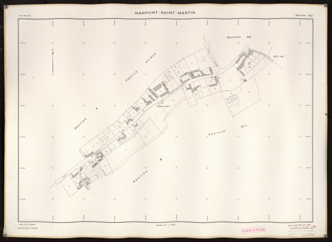Plan du cadastre rénové - Nampont-Saint-Martin : section AD