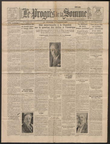 Le Progrès de la Somme, numéro 19452, 30 novembre 1932