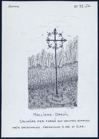 Molliens-Dreuil : calvaire en fer forgé - (Reproduction interdite sans autorisation - © Claude Piette)