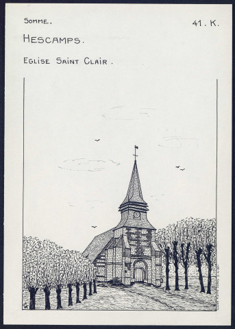 Hescamps : église Saint-Clair - (Reproduction interdite sans autorisation - © Claude Piette)