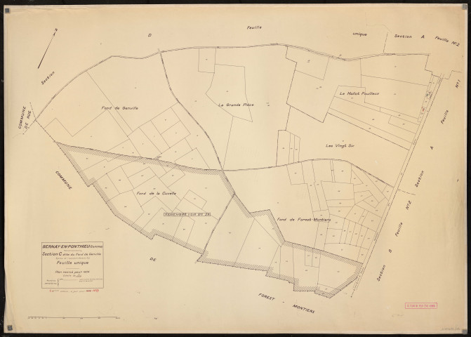 Plan du cadastre rénové - Bernay-en-Ponthieu : section C