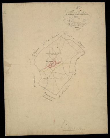 Plan du cadastre napoléonien - Bettembos : tableau d'assemblage