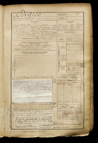 Degrès, Lucien Gontran Godard, né le 11 octobre 1878 à Bussus-Bussuel (Somme), classe 1898, matricule n° 599, Bureau de recrutement d'Abbeville