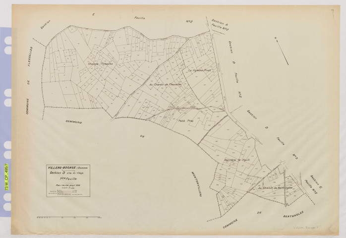 Plan du cadastre rénové - Villers-Bocage : section D1