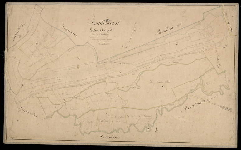 Plan du cadastre napoléonien - Bouttencourt : Monthières, A1