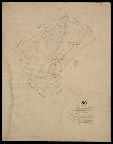 Plan du cadastre napoléonien - Hornoy-le-Bourg (Orival) : tableau d'assemblage