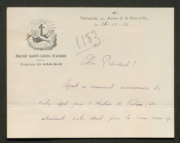 Témoignage de Le Carou (Abbé), François (Missionnaire) et correspondance avec Jacques Péricard