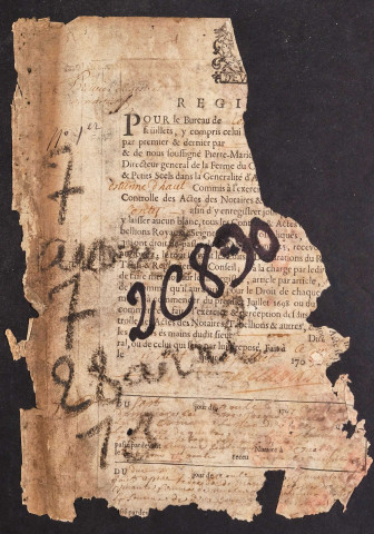 Contrôle des actes du bureau de Conty pour la période du 7 août 1707 au 30 avril 1710