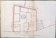 Construction d'une halle aux grains : plan d'un terrain donnant sur la rue des Rabuissons dressé pour l'évaluation de l'indemnisation des maisons ruinées par la démolition d'un immeuble